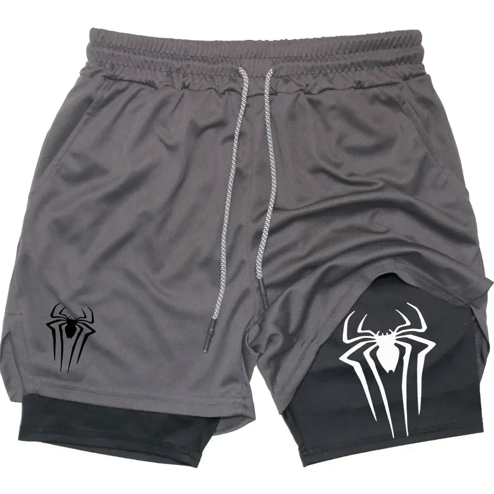 Cap Point Guelor 2-in-1 Men's Spider Print Compression Shorts