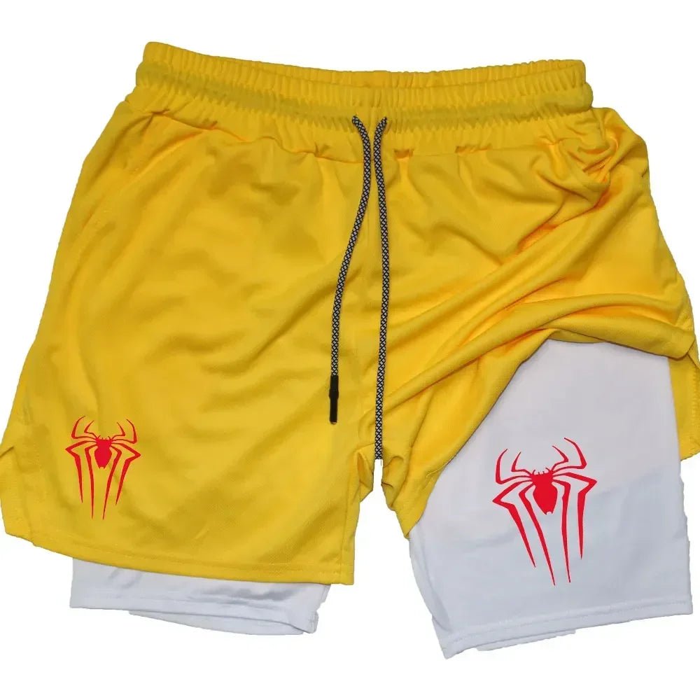 Cap Point Guelor 2-in-1 Men's Spider Print Compression Shorts