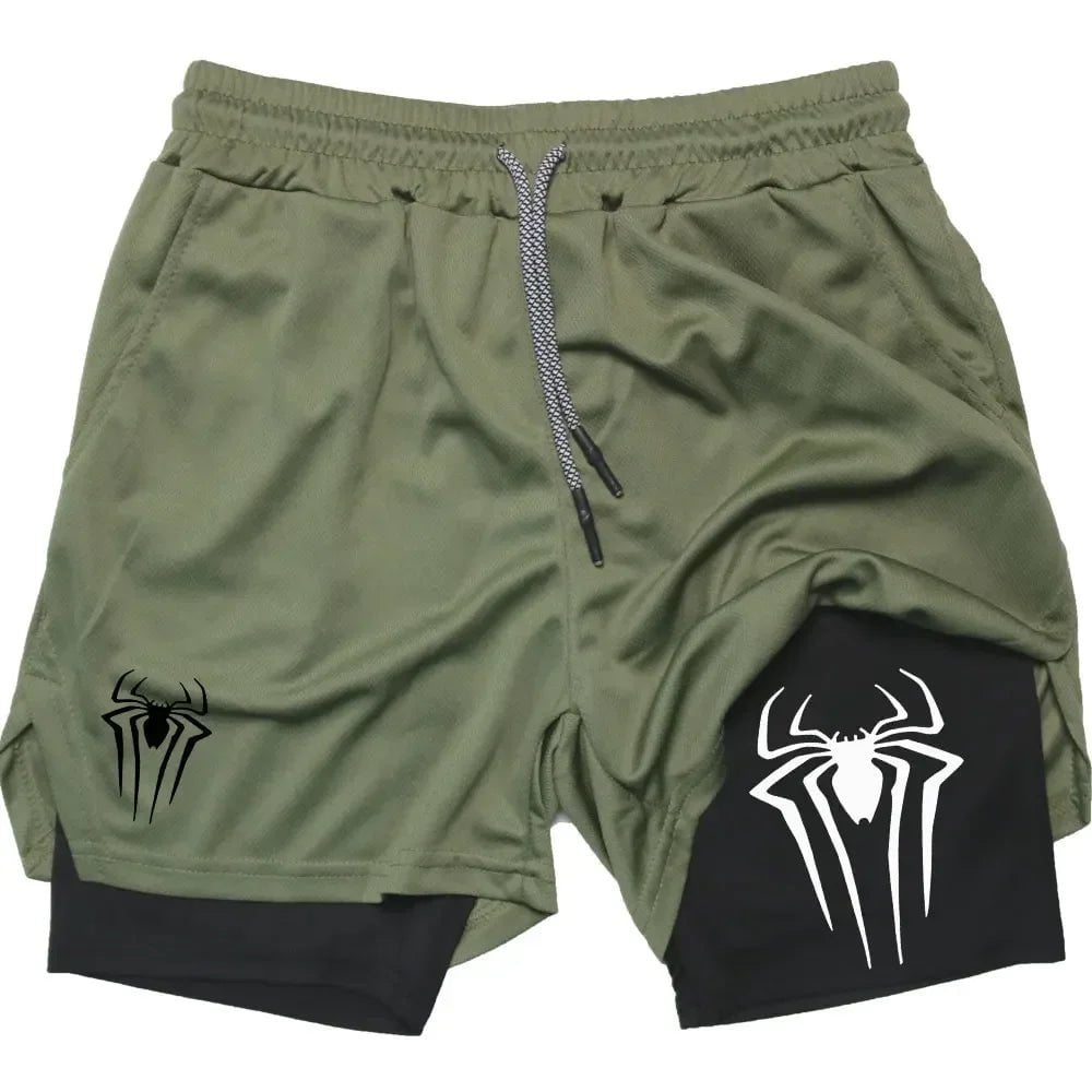 Cap Point Guelor 2-in-1 Men's Spider Print Compression Shorts