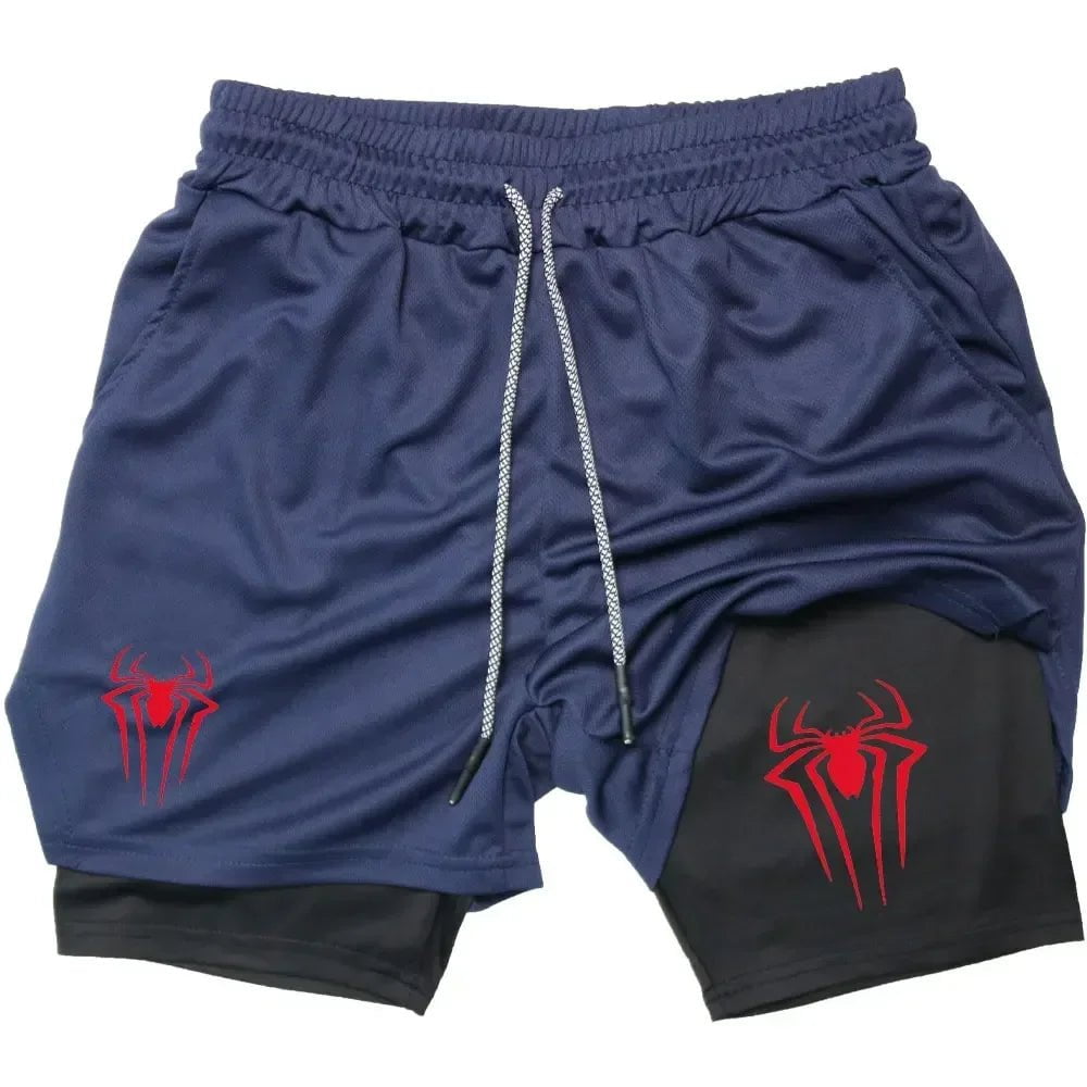 Cap Point Guelor 2-in-1 Men's Spider Print Compression Shorts