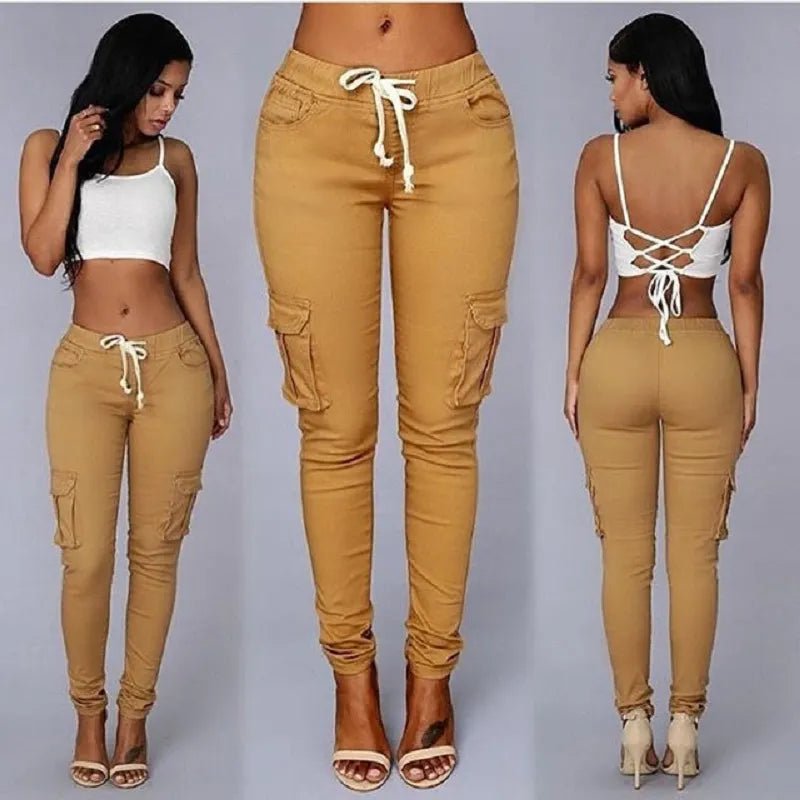 Cap Point Helena Elegant Elastic Drawstring Long Pencil Pants