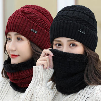 Cap Point Jeans Winter Knitted Hat Scarf Set