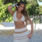 Cap Point Khaki / M Natalie Summer Knitted Beach Skirt Set