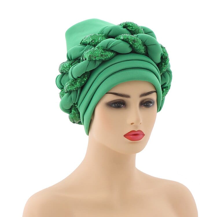 Cap Point light green / One Size Celia Auto Geles Shinning Sequins Turban Headtie