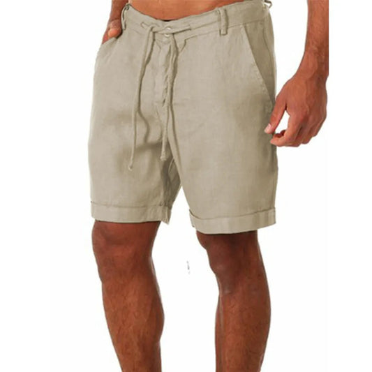 Cap Point Light khaki / S Guelor Men's Cotton Linen shorts Pants
