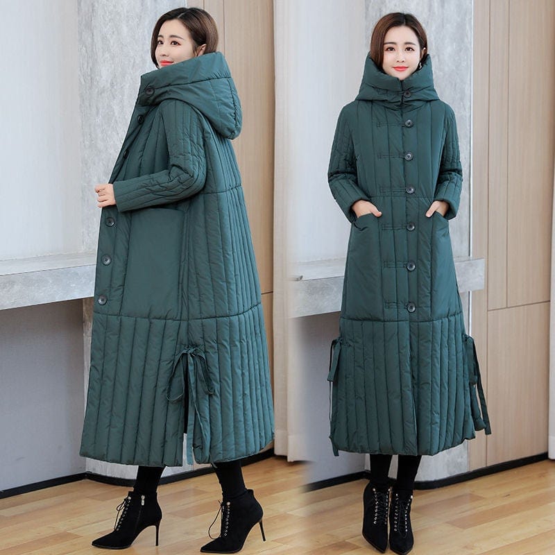 Cap Point Longloose-fitting hooded coat