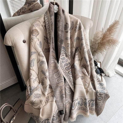 Cap Point Martha plaid cashmere winter warm cloak thick blanket shawl scarf