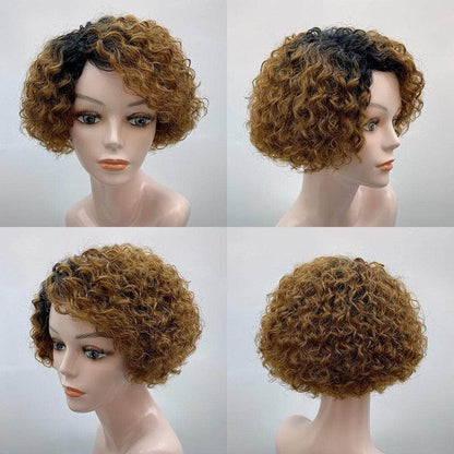 Cap Point Martha Short Afro Kinky Curly Pixie Cut Human Hair Wigs