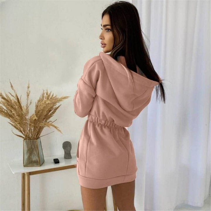 Cap Point Martina Sexy Hooded Sweatshirt Mini Dress