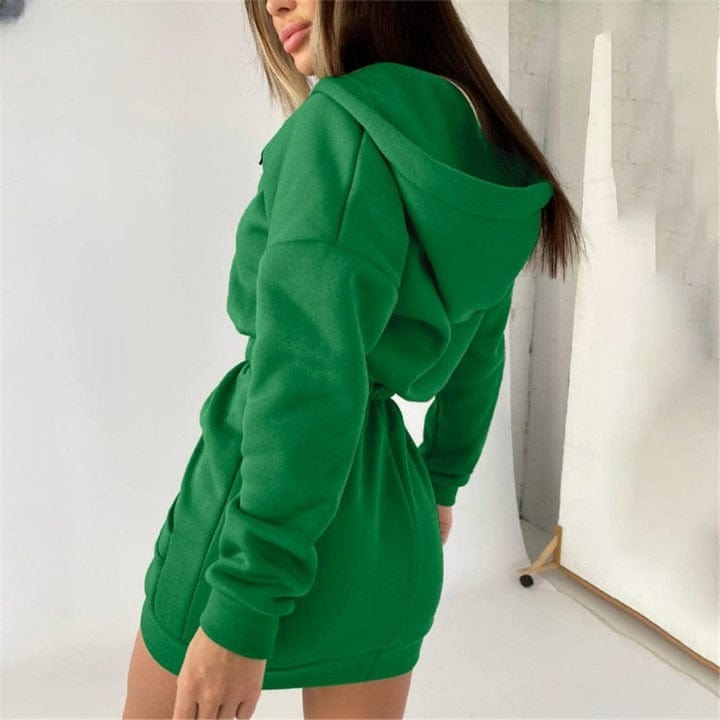 Cap Point Martina Sexy Hooded Sweatshirt Mini Dress