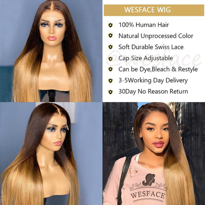 Cap Point Melinda Brazilian Long Straight Ombre Brown Blonde Human Remy Hair Hair Wigs