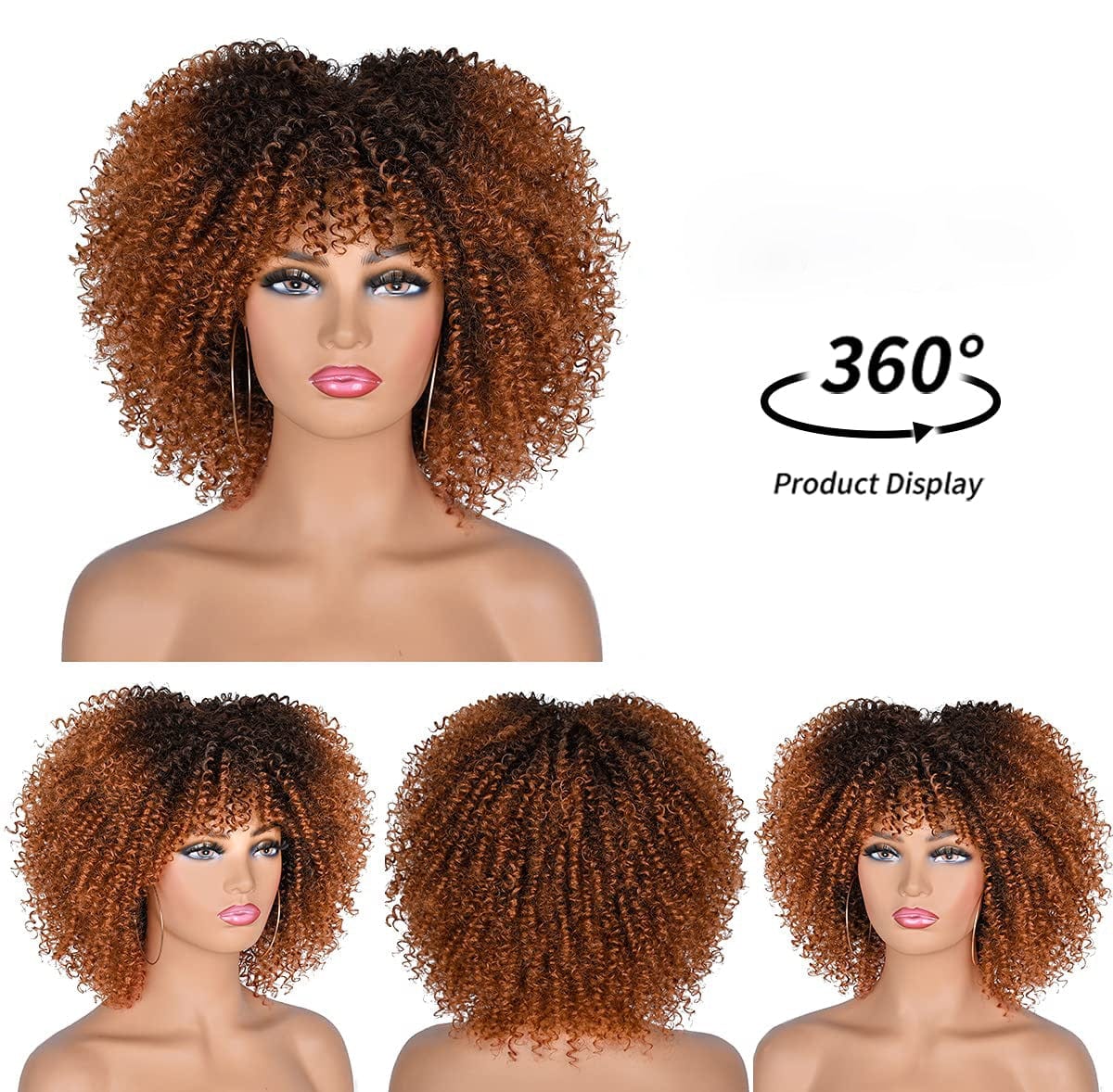 Cap Point Melinda Short Synthetic Ombre Glueless Cosplay Hair Afro Kinky Curly Wigs