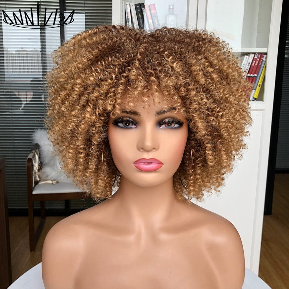 Cap Point Melinda Short Synthetic Ombre Glueless Cosplay Hair Afro Kinky Curly Wigs