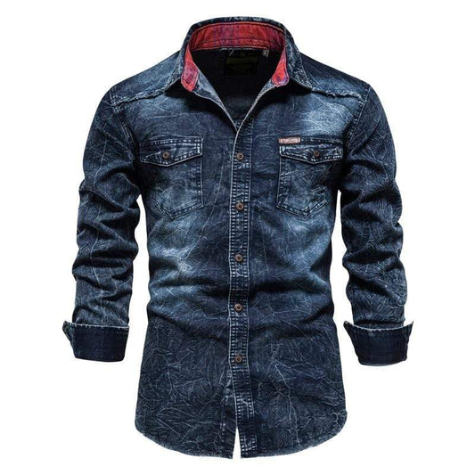 Cap Point Mens 100% Cotton Denim Shirt