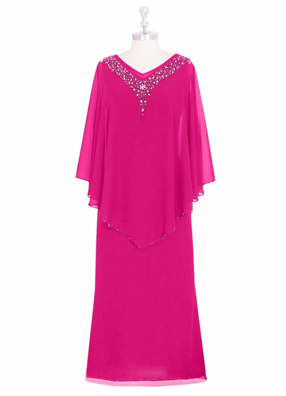 Cap Point Mother of The Bride Dresses Grace V-neck with Chiffon Beading Mother Dress