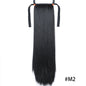 Cap Point Natural black / 85CM Dina Synthetic Fiber Straight Hair Wigs With Ponytail Extensions
