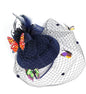 Cap Point Navy Blue Mirva Kentucky Derby Flower Batterfly Veil Tea Party Wedding Party Hat Fascinators