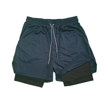 Cap Point Navy blue / XXXL Guelor Men's Double Layer Fitness Shorts