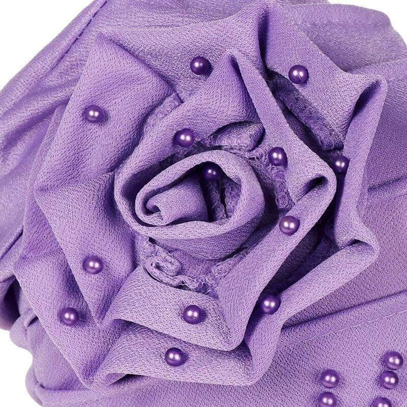 Cap Point New Fashion Ruffle Beaded Solid Scarf Cap