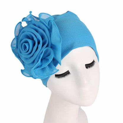 Cap Point New Large Flower Stretch Head Scarf Hat