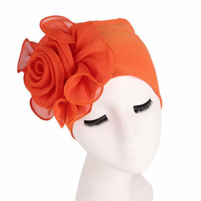 Cap Point New Large Flower Stretch Head Scarf Hat