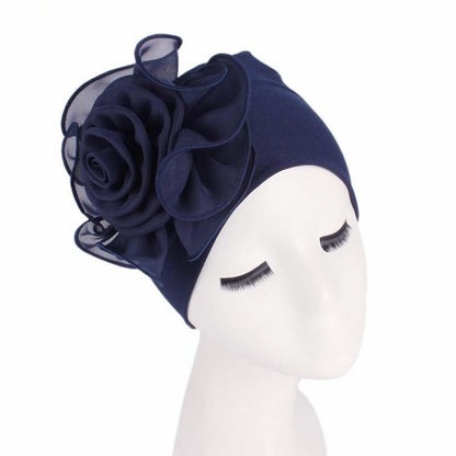 Cap Point New Large Flower Stretch Head Scarf Hat