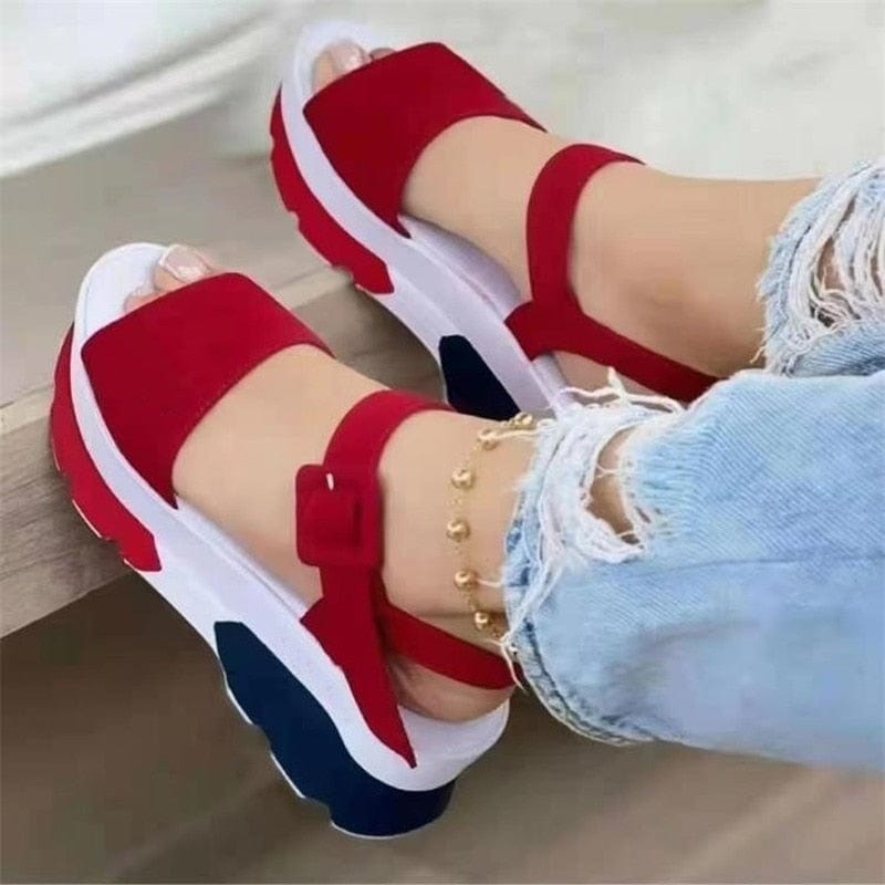 Cap Point New Platform Wedges Buckle Non-slip Beach Sandals