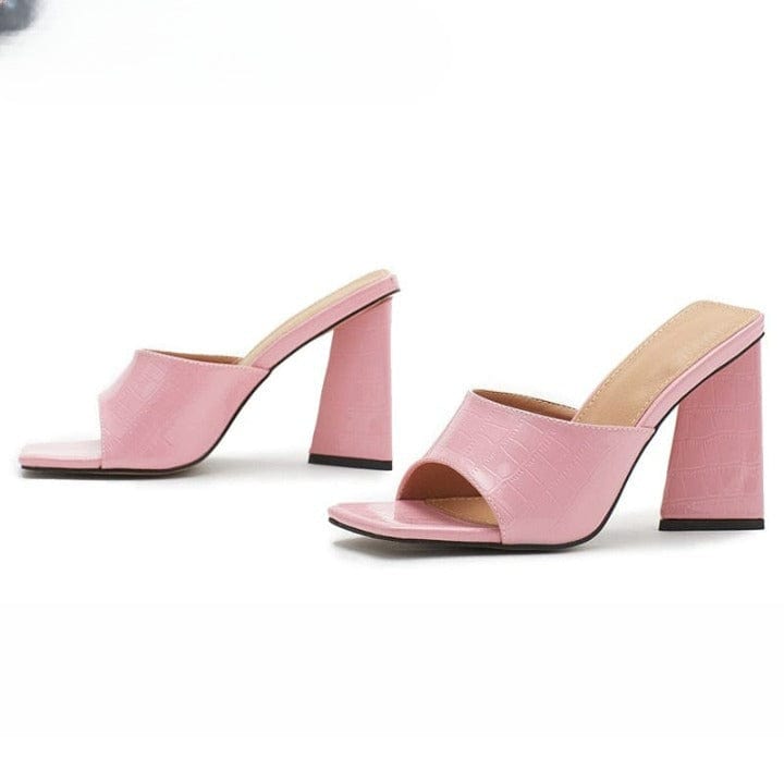 Cap Point New Summer Serpentine Triangle Thick Sexy Heels