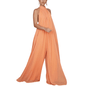 Cap Point Orange / S Loose Chiffon Halter Long Jumpsuit