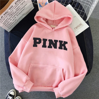 Cap Point pink / S Melanie Long Sleeve O-neck Hoodie Pullover Sweatshirt