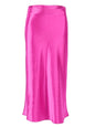 Cap Point Pink / S Perline High Waisted Satin Office Ladies Maxi Skirt