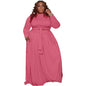 Cap Point Pink / XL Allegra Plus Size 2 Piece Tall Waist Long Sleeve Maxi Skirt