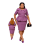 Cap Point Purple / 14 Elegant Office Ladies Knee Length Bodycon Dress