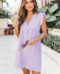 Cap Point Purple / 2XL Agathe  Summer Sleeveless Jacquard Cutout V-Neck Beach Lace Dress