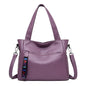 Cap Point Purple Catherine Genuine Brand Ladies Soft Leather Shoulder Handbag