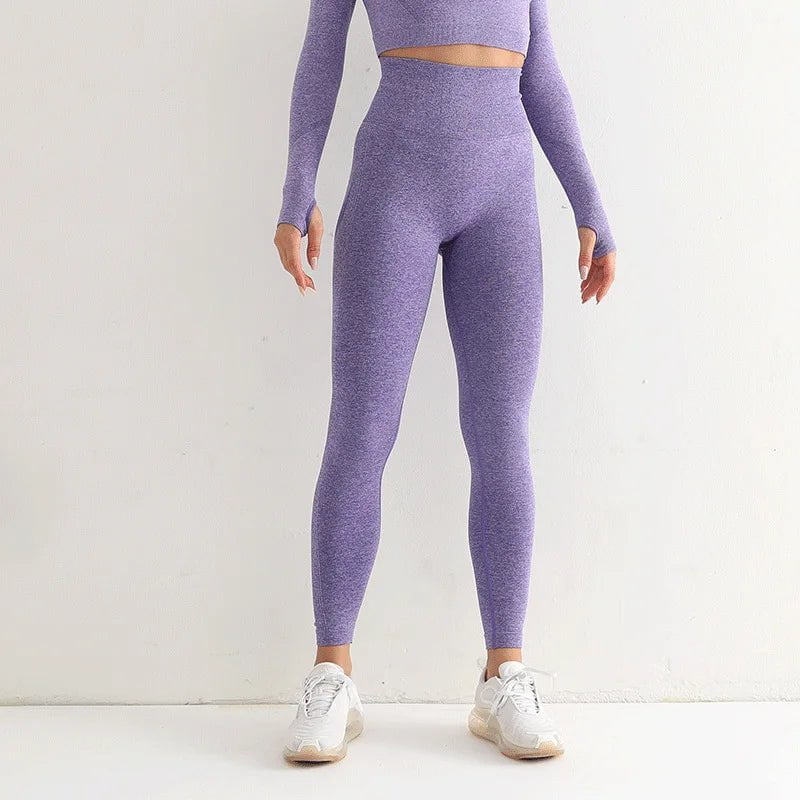 Cap Point Purple / S Ameline Seamless Push Up Breathable High Waist Workout Leggings