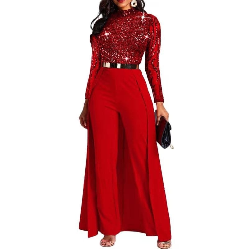 Cap Point Raissa Sequined Fashion Full Sleeve High Waist Jumpsuit