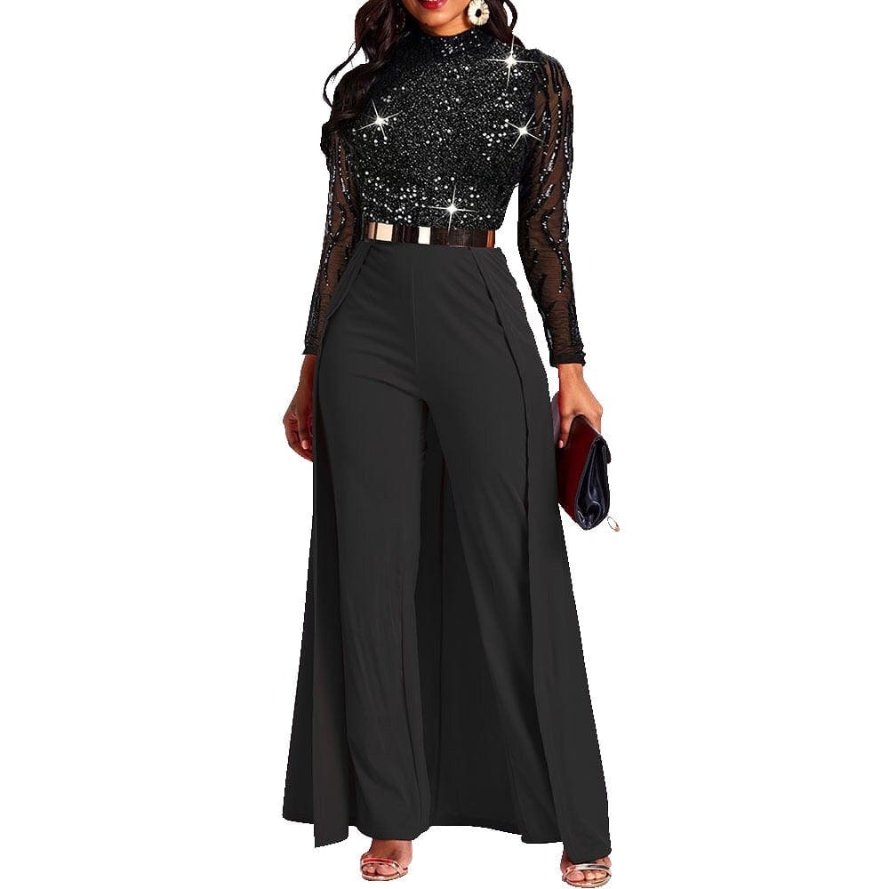 Cap Point Raissa Sequined Fashion Full Sleeve High Waist Jumpsuit