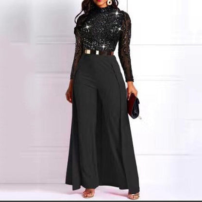 Cap Point Raissa Sequined Fashion Full Sleeve High Waist Jumpsuit