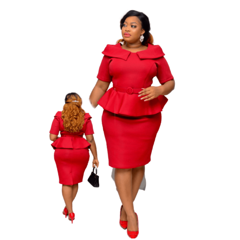 Cap Point Red / 14 Elegant Office Ladies Knee Length Bodycon Dress