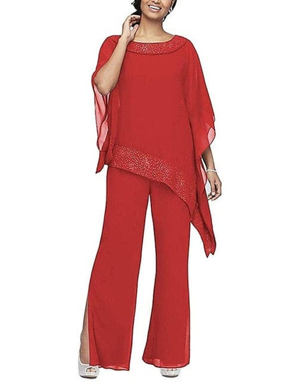 Cap Point Red / 2 3-Piece Mom Set Plus Size Mother Of The Bride Dress