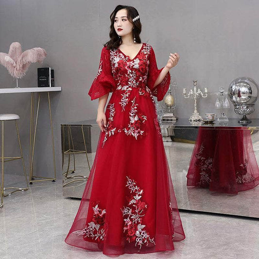 Cap Point Red / 2XL Salome Evening Wedding Bride Dress