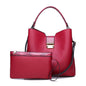 Cap Point Red / (30cm<Max Length<50cm) Denise Fashion Clutches High Quality Leather Large Shoulder Tote Crossbody Messenger Bag Set