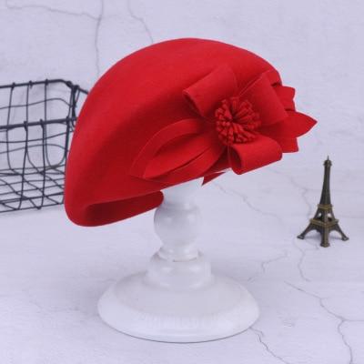 Cap Point Red Elegant Beret De Paris