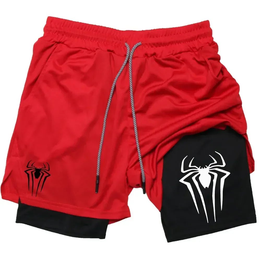 Cap Point Red / M Guelor 2-in-1 Men's Spider Print Compression Shorts