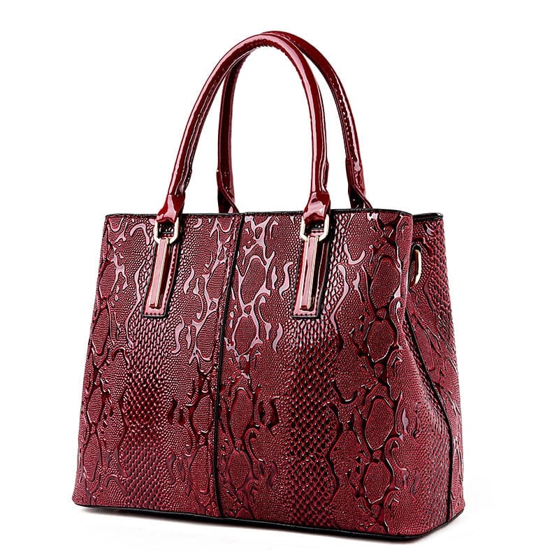 Cap Point Red / One size Denise Luxury Designer  Leather Shoulder Large Capacity Tote Bag