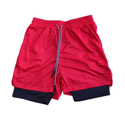 Cap Point Red / XXXL Guelor Men's Double Layer Fitness Shorts