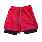 Cap Point Red / XXXL Guelor Men's Double Layer Fitness Shorts