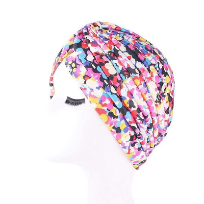Cap Point Red Yellow Trendy printed hijab bonnet