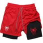 Cap Point red1 / XXL Guelor 2-in-1 Men's Spider Print Compression Shorts